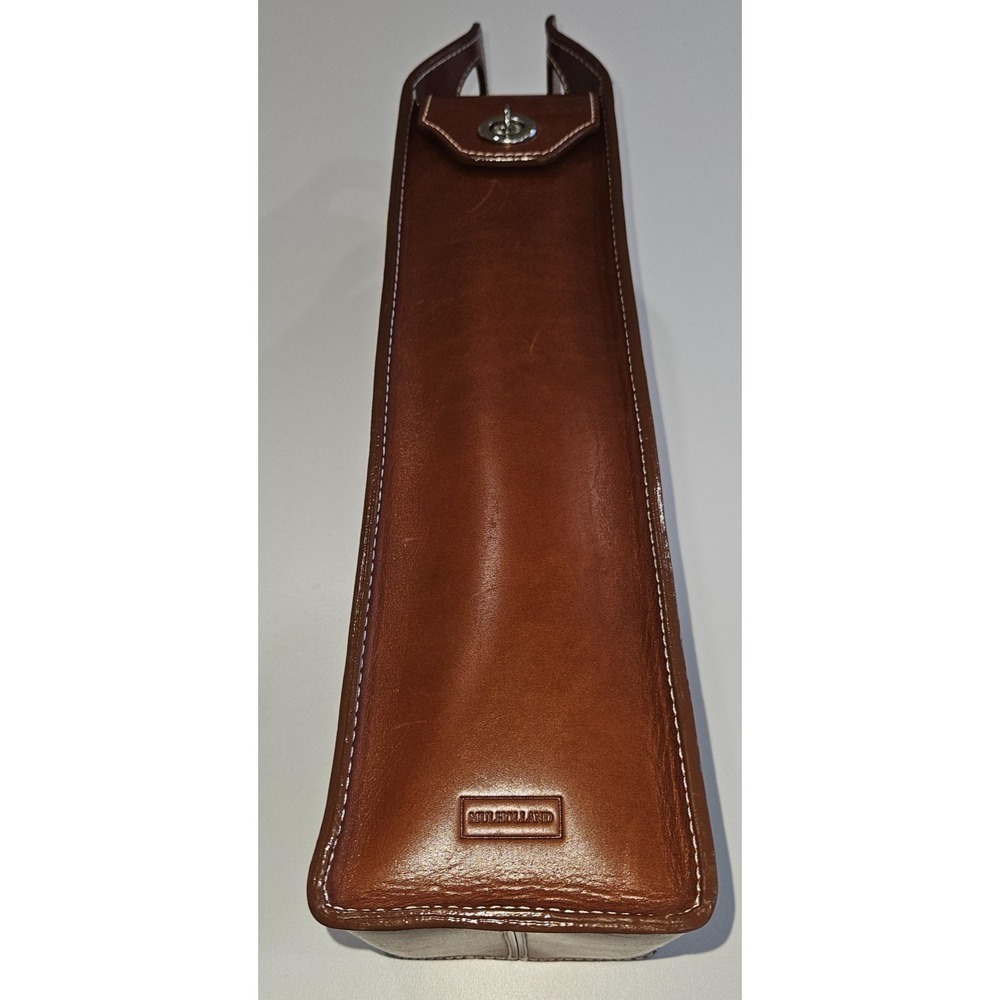 Rare Mulholland Leather Wine Carrier Cognac Single Bottle Case New Old Stock USA